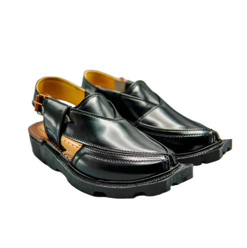 Peshawari Chappal Hand Crafted Full Black