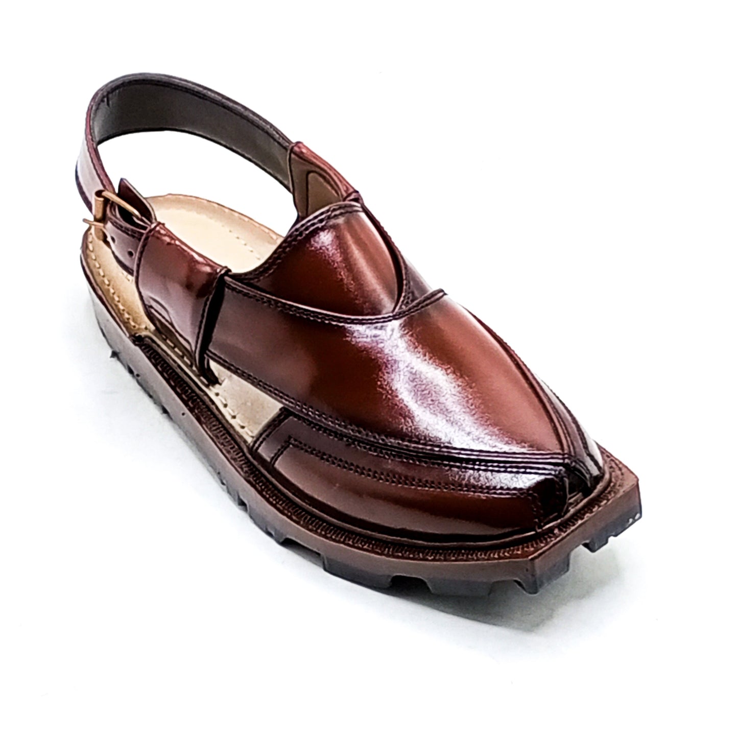 Peshawari Chappal Hand Crafted Dark Brown