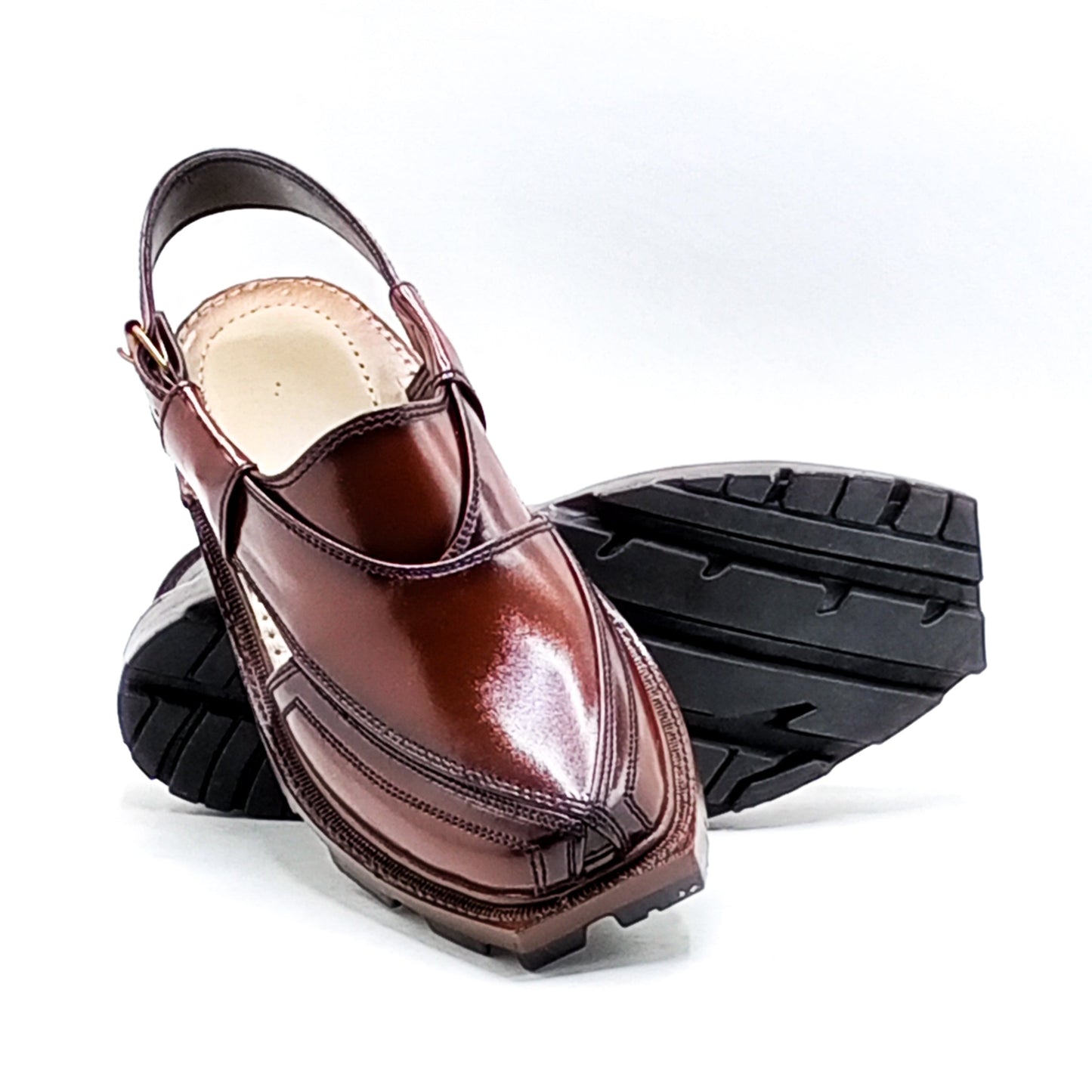 Peshawari Chappal Hand Crafted Dark Brown