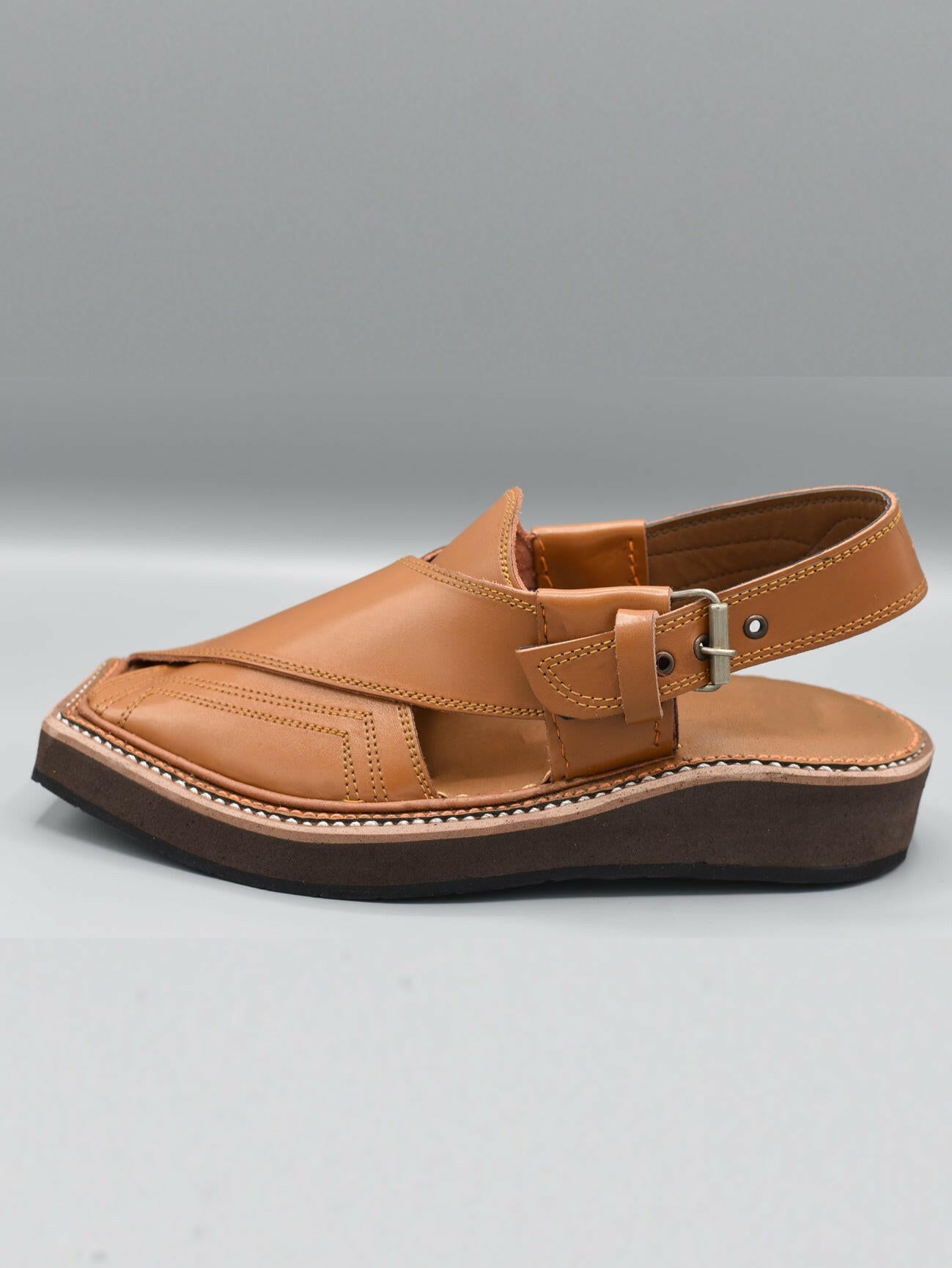 Peshawari Kaptaan Chappal Mustard Color