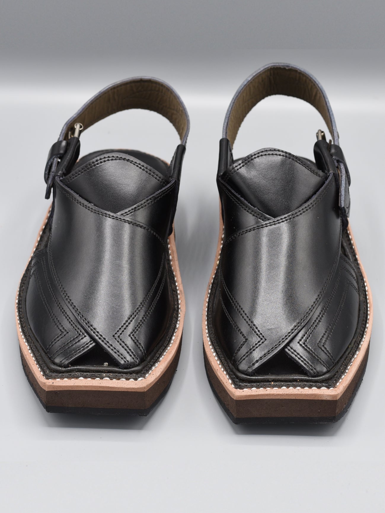 Peshawari Kaptaan Chappal Black Color