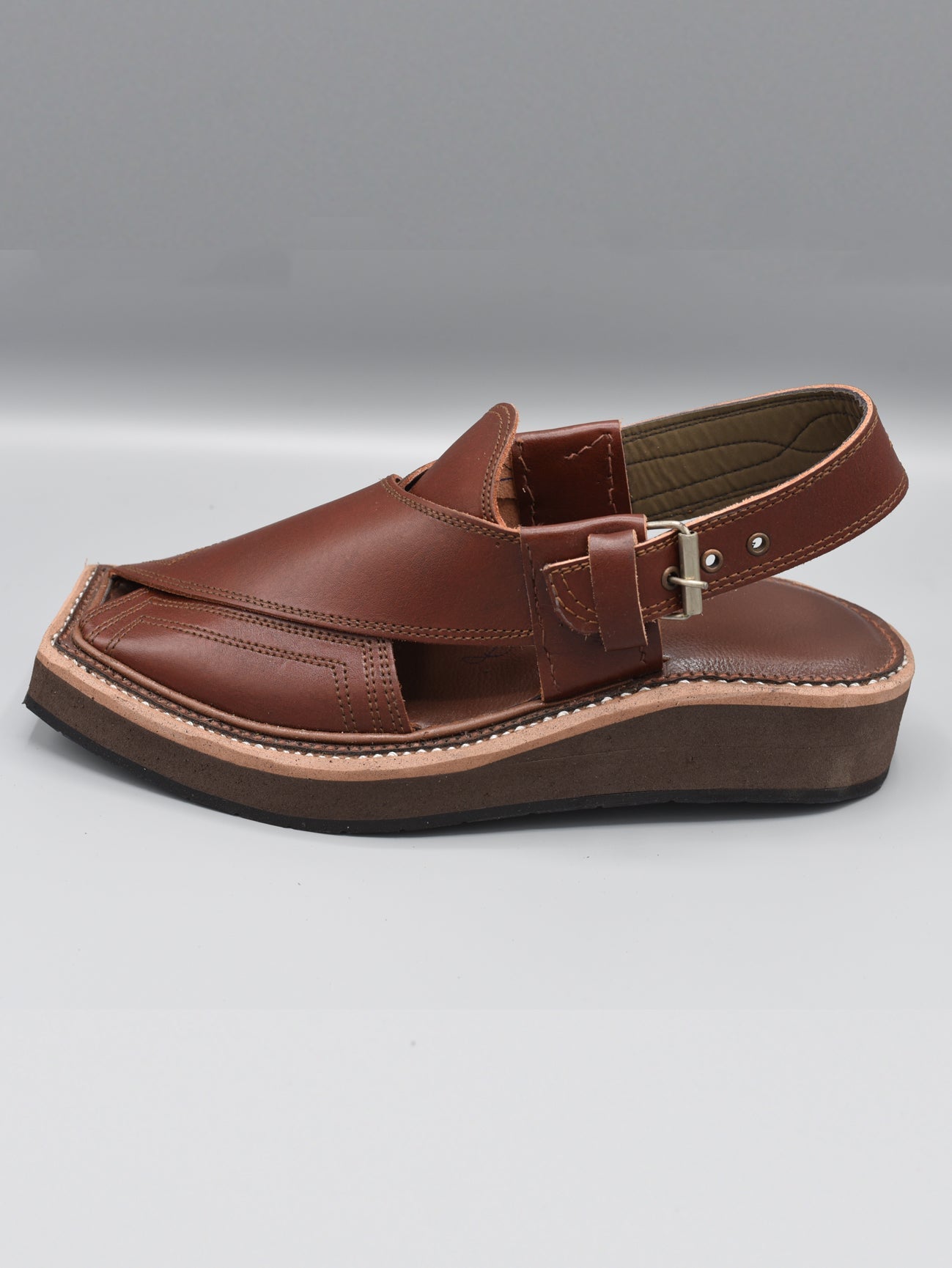 Peshawari Kaptaan Chappal Maroon Color