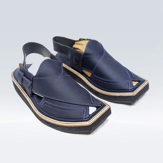 Peshawari Kaptaan Chappal Blue Color