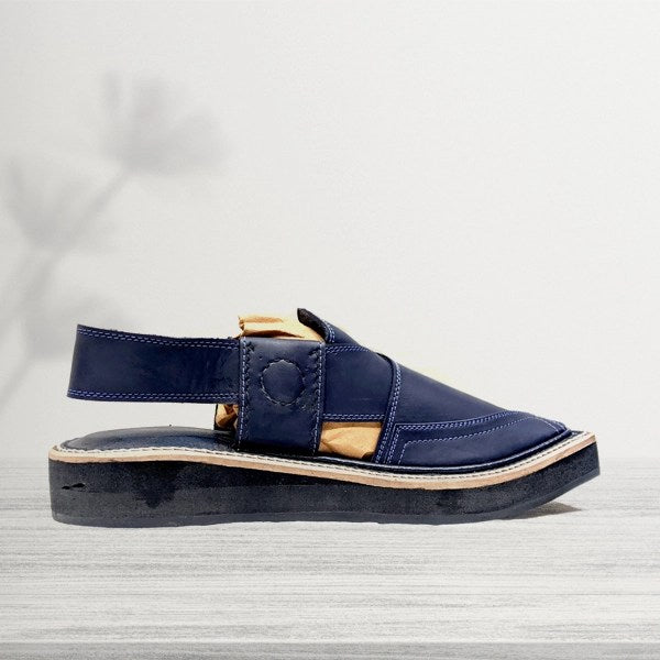 Peshawari Kaptaan Chappal Blue Color