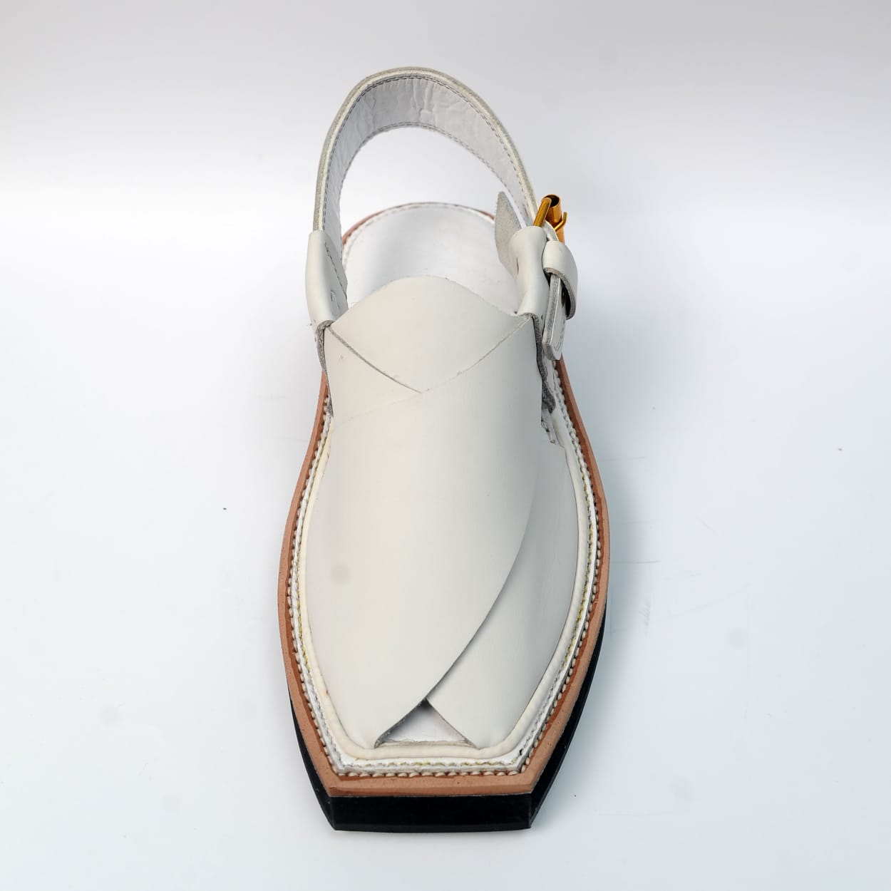 Peshawari Kaptaan Chappal White Color