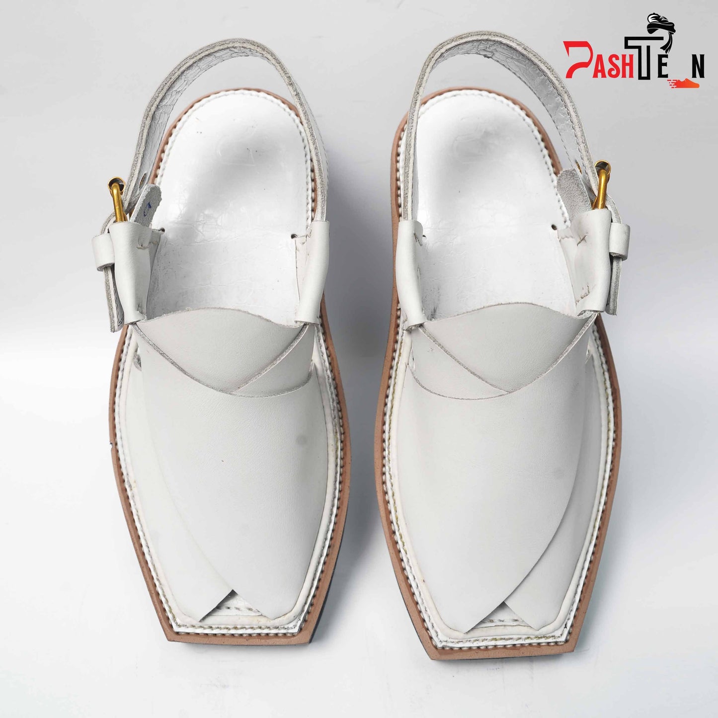 Peshawari Kaptaan Chappal White Color