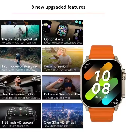 T10 Ultra Smartwatch 2.09inch HD Big Screen Magnetic Wireless