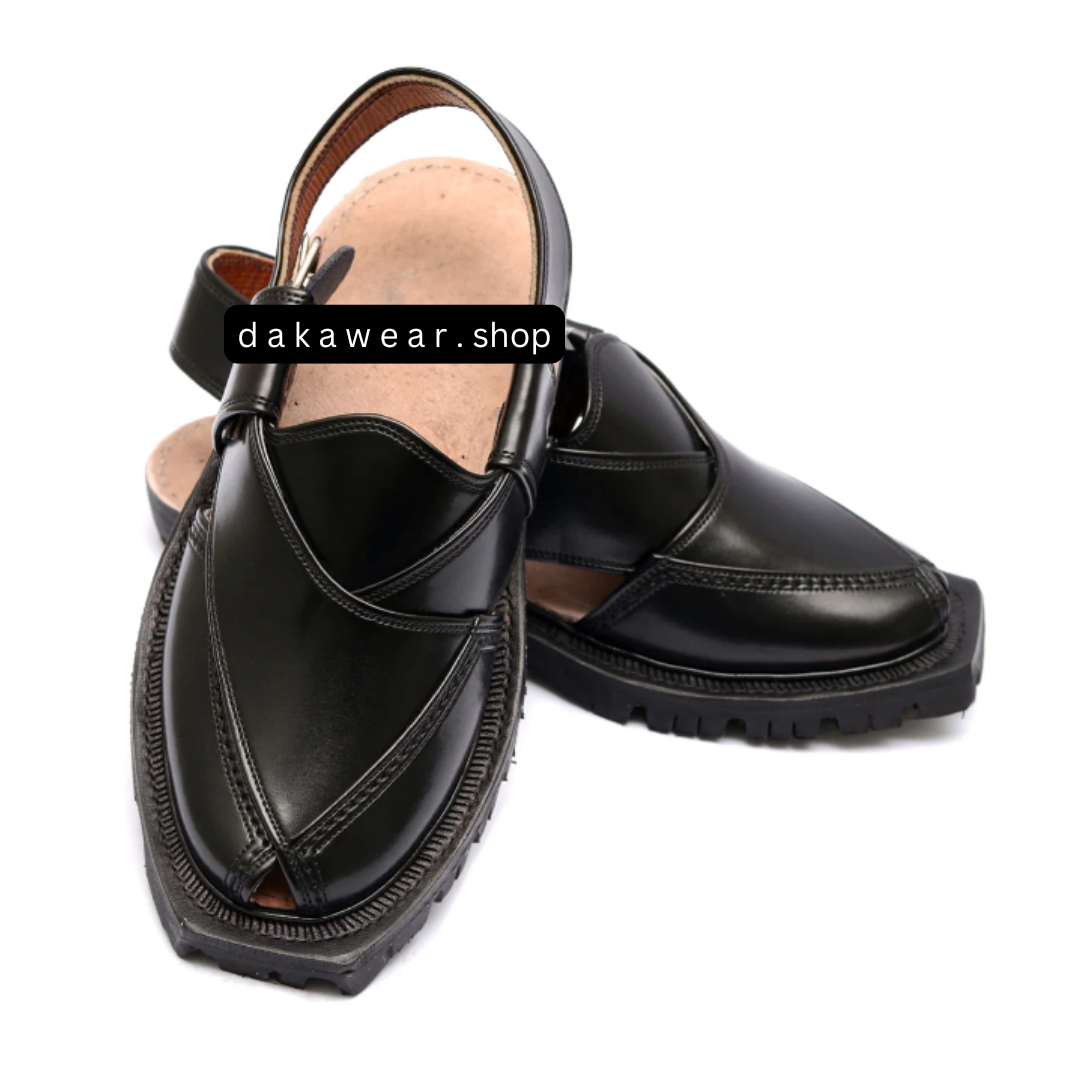 Chappal Black Handmade Genuine Leather