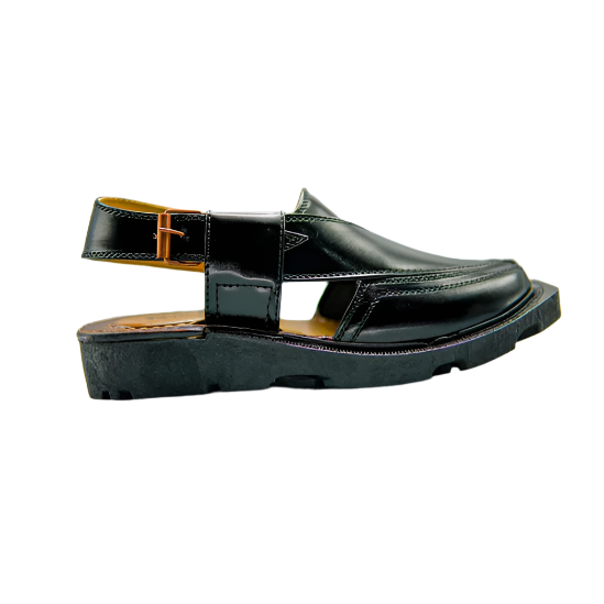 Peshawari Chappal Hand Crafted Full Black